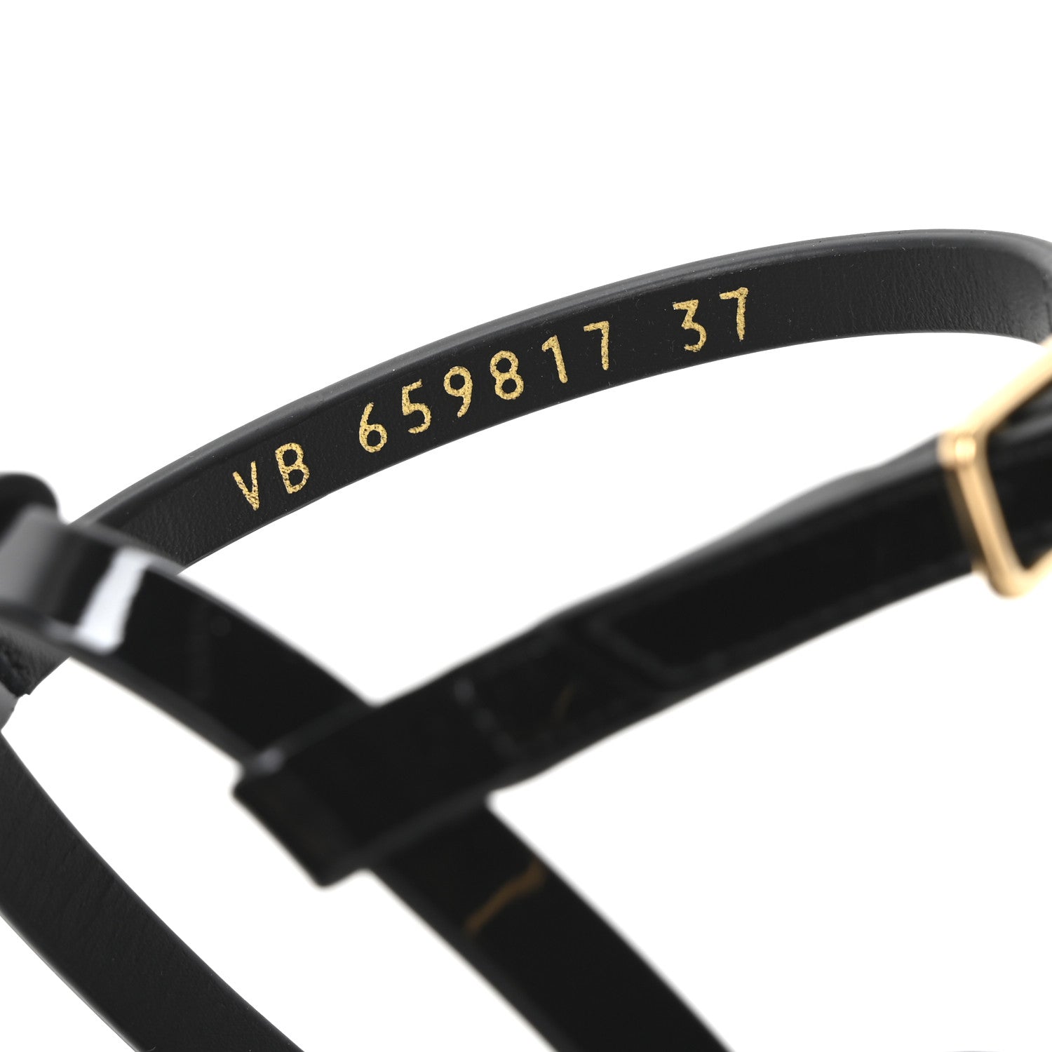 Saint Laurent Vitello Vernice Soft Cassandra 05 Monogram Flat Sandals 37 Oro Antico Black 9 of 10