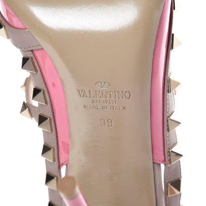 Valentino Garavani Patent Nappa Rockstud Ankle Strap 100mm Pumps 39 Ninphea Poudre 7 of 7