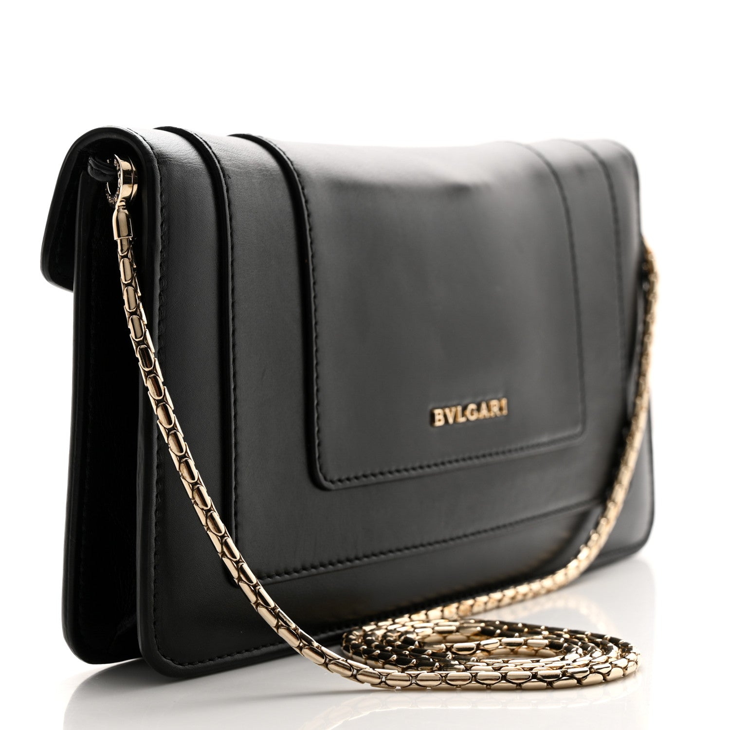 Bulgari Calfskin Serpenti Forever Shoulder Bag Black 4 of 13