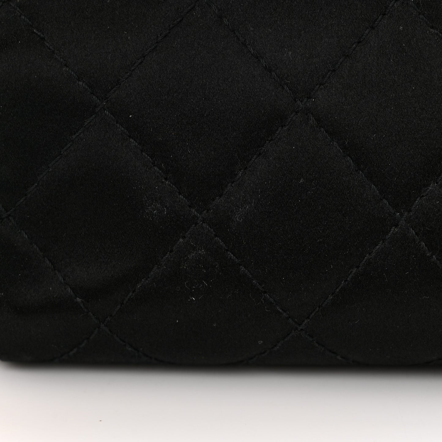 Satin Quilted Wristlet Clutch Black
