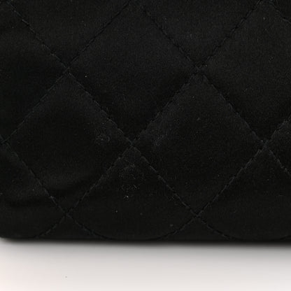 Chanel Satin Quilted Wristlet Clutch Black 12 of 12