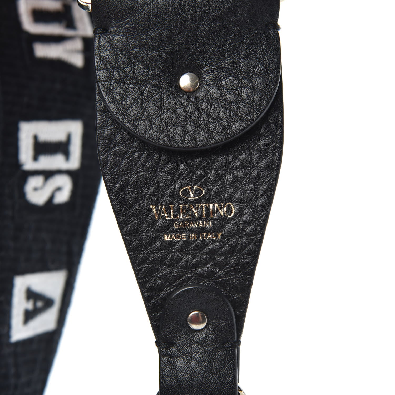 Valentino Garavani X JAMIE REID Canvas Embroidered Rockstud Guitar Strap Black 7 of 7