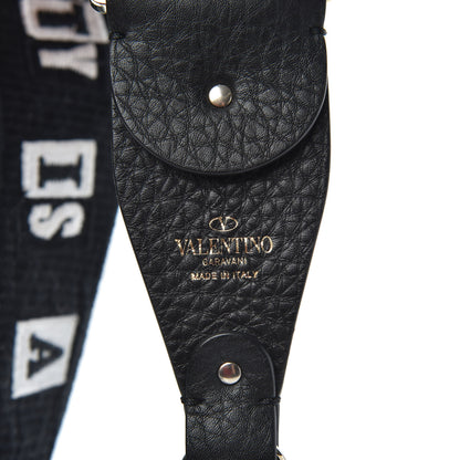 Valentino Garavani X JAMIE REID Canvas Embroidered Rockstud Guitar Strap Black 7 of 7