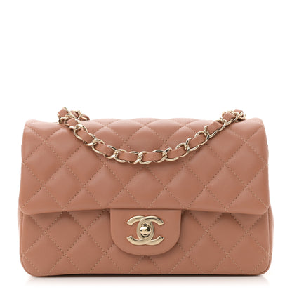 Chanel Lambskin Quilted Mini Rectangular Flap Brown 1 of 11