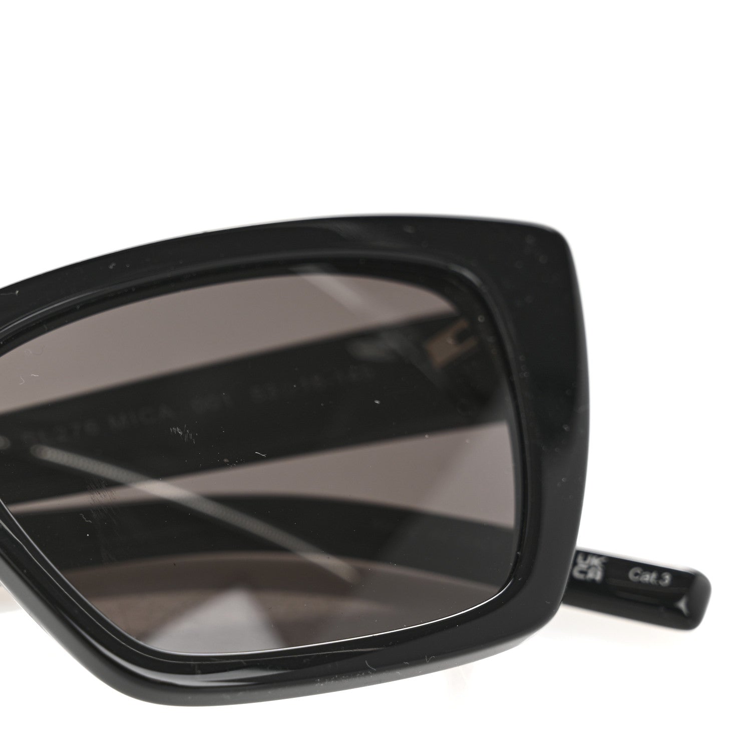 Saint Laurent Acetate Mica Cat Eye Sunglasses SL 276 Black 9 of 10