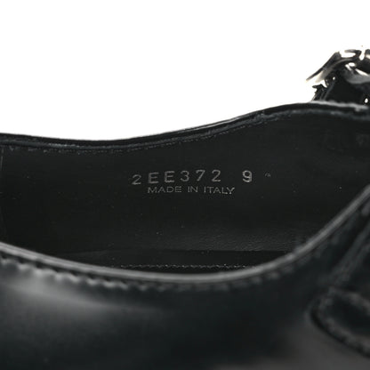 Prada Spazzolato Mens Mary Jane T Strap 40mm Loafers 9 Black 8 of 9