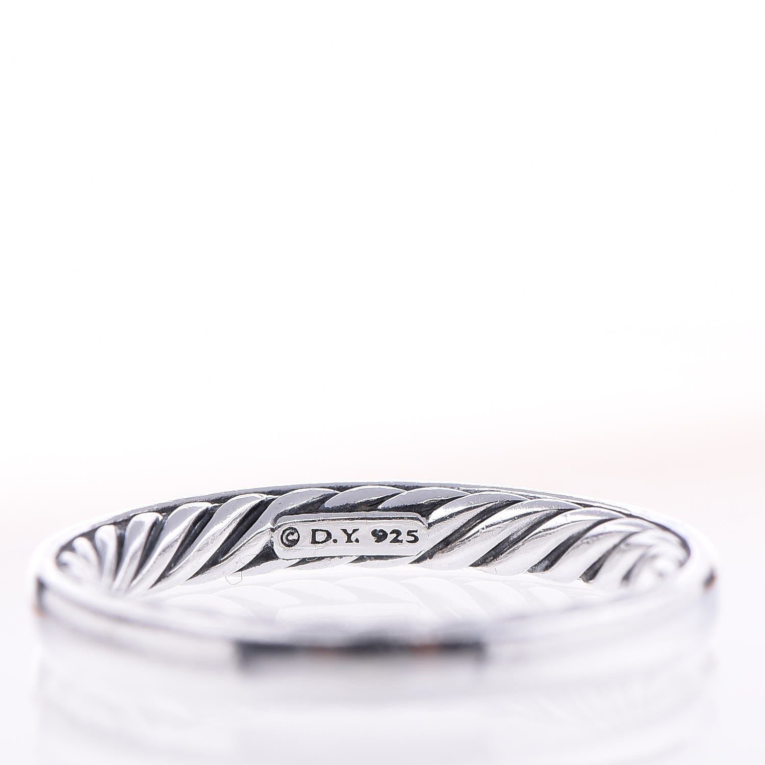 David Yurman Sterling Silver 3mm Cable Classics Band Ring 54 7 3 of 4