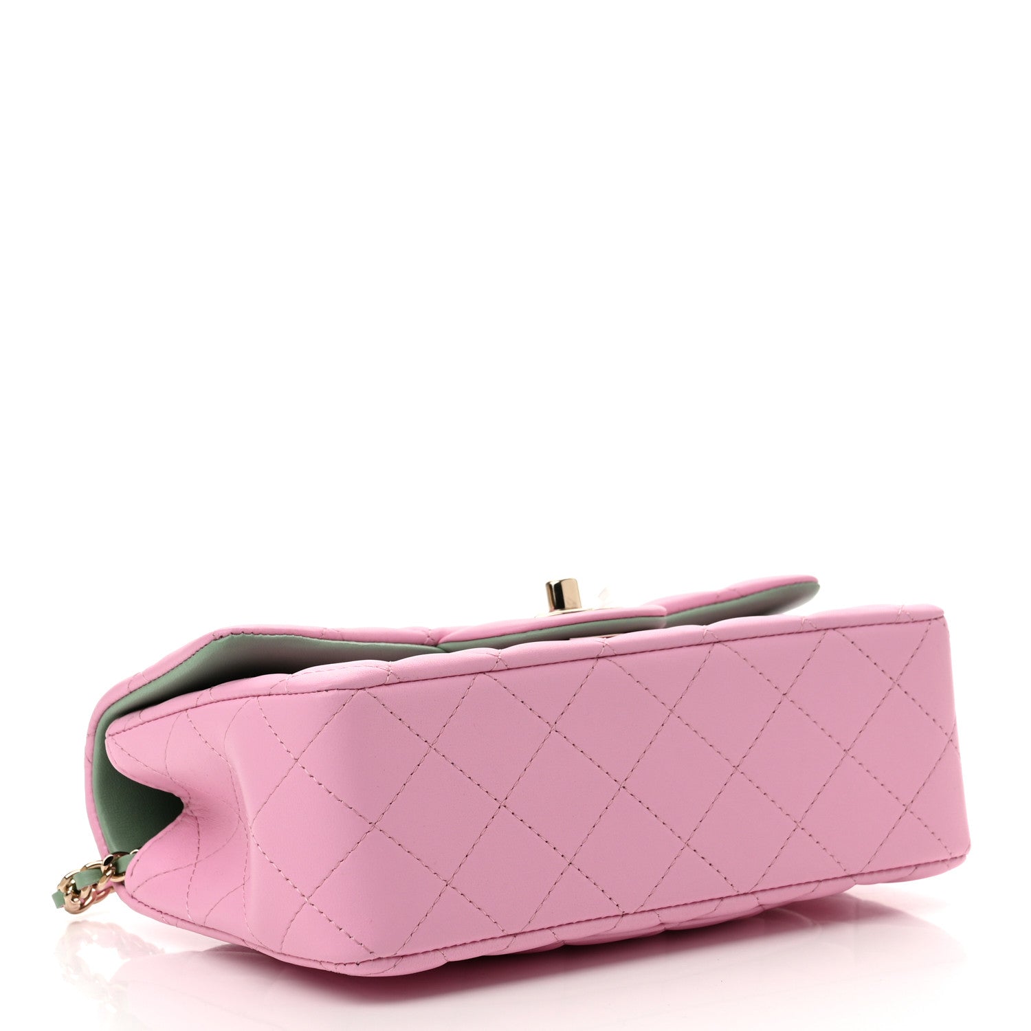 Chanel Lambskin Quilted Mini Top Handle Rectangular Flap Lilac Light Green 4 of 10