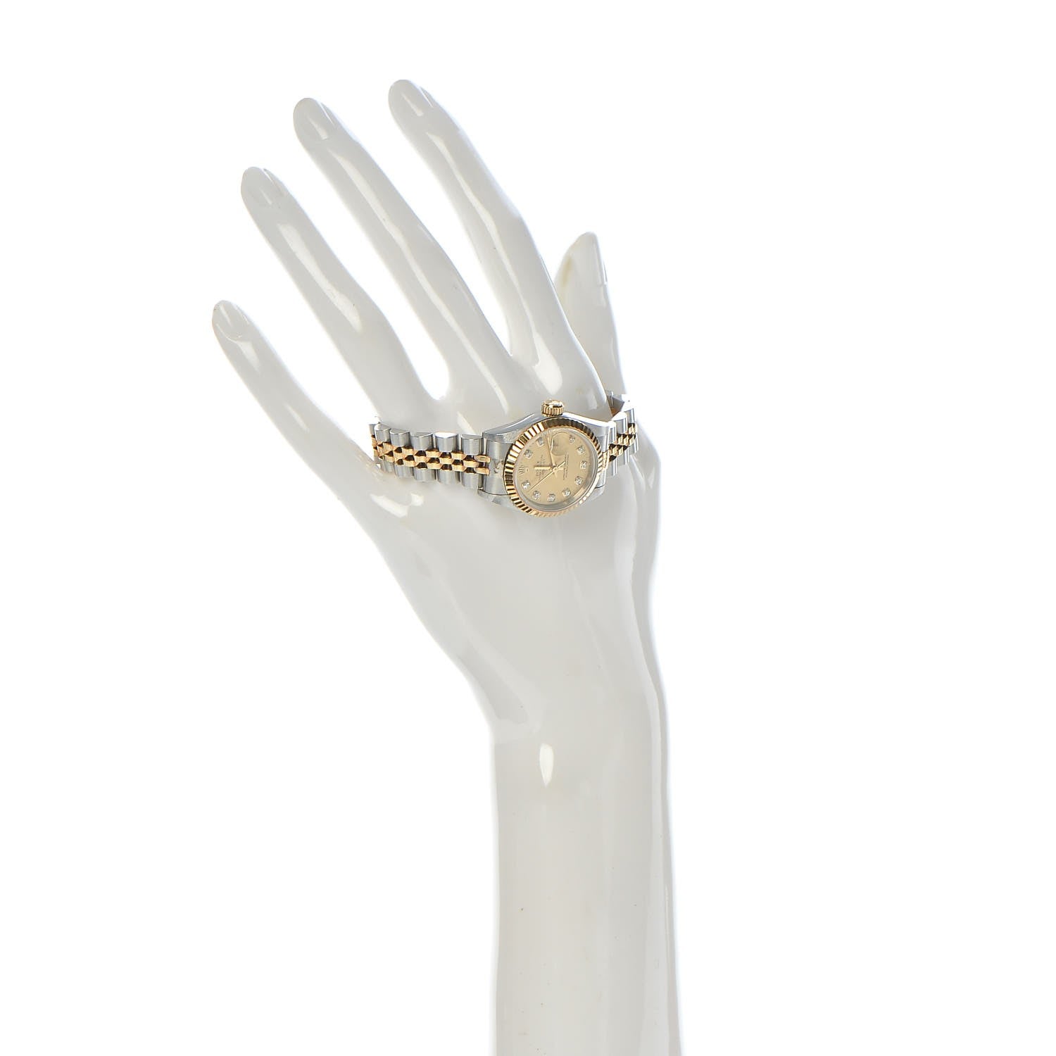 Rolex Stainless Steel 18K Yellow Gold Diamond 26mm Oyster Perpetual Datejust Watch Champagne 69173 2 of 8