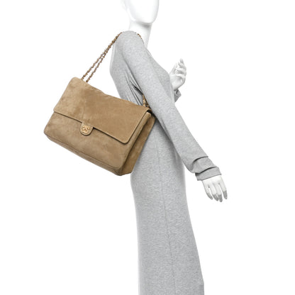 Chanel Suede Calfskin Souplissimo Maxi Flap Dark Beige 2 of 11