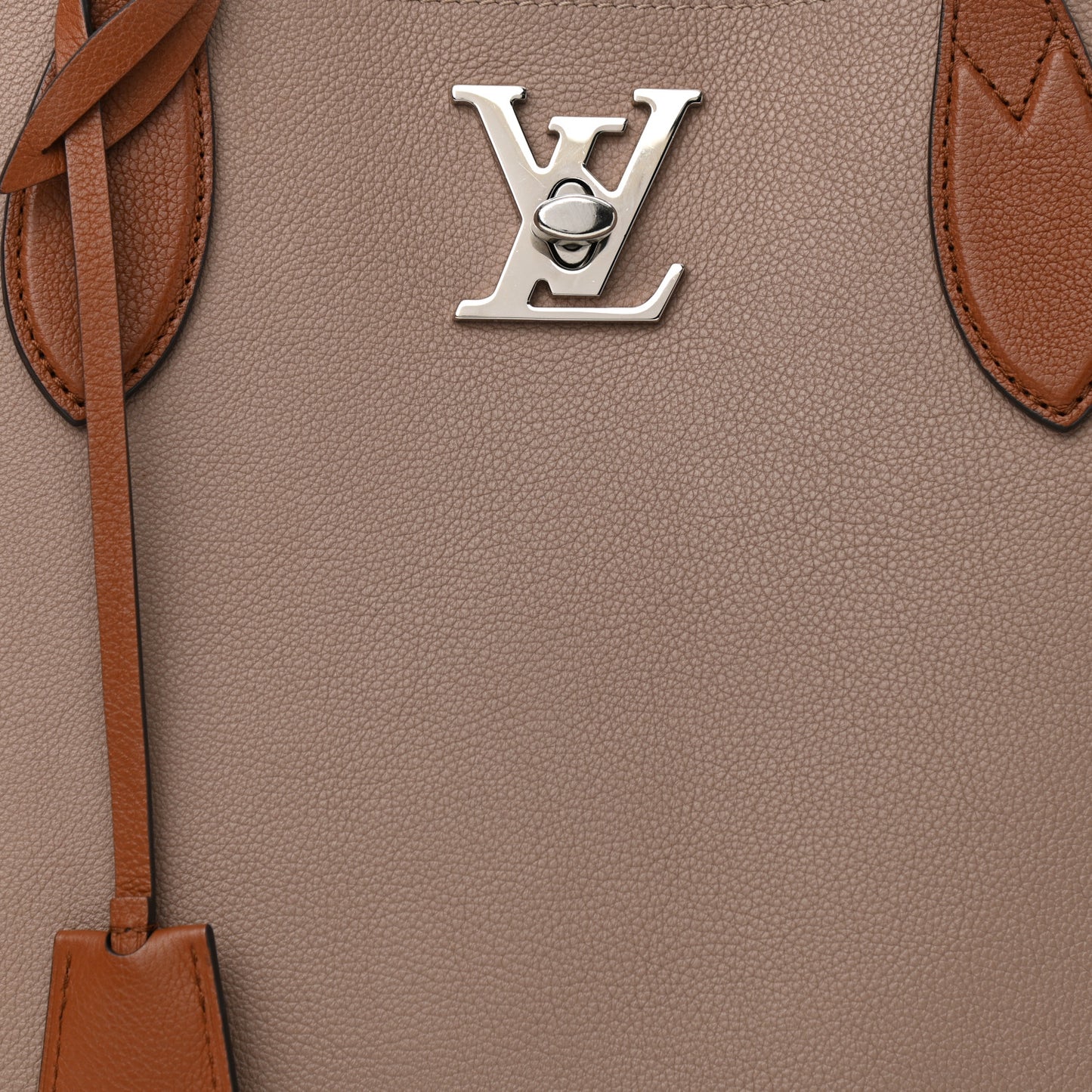 Calfskin Lockme Go Tote Vison
