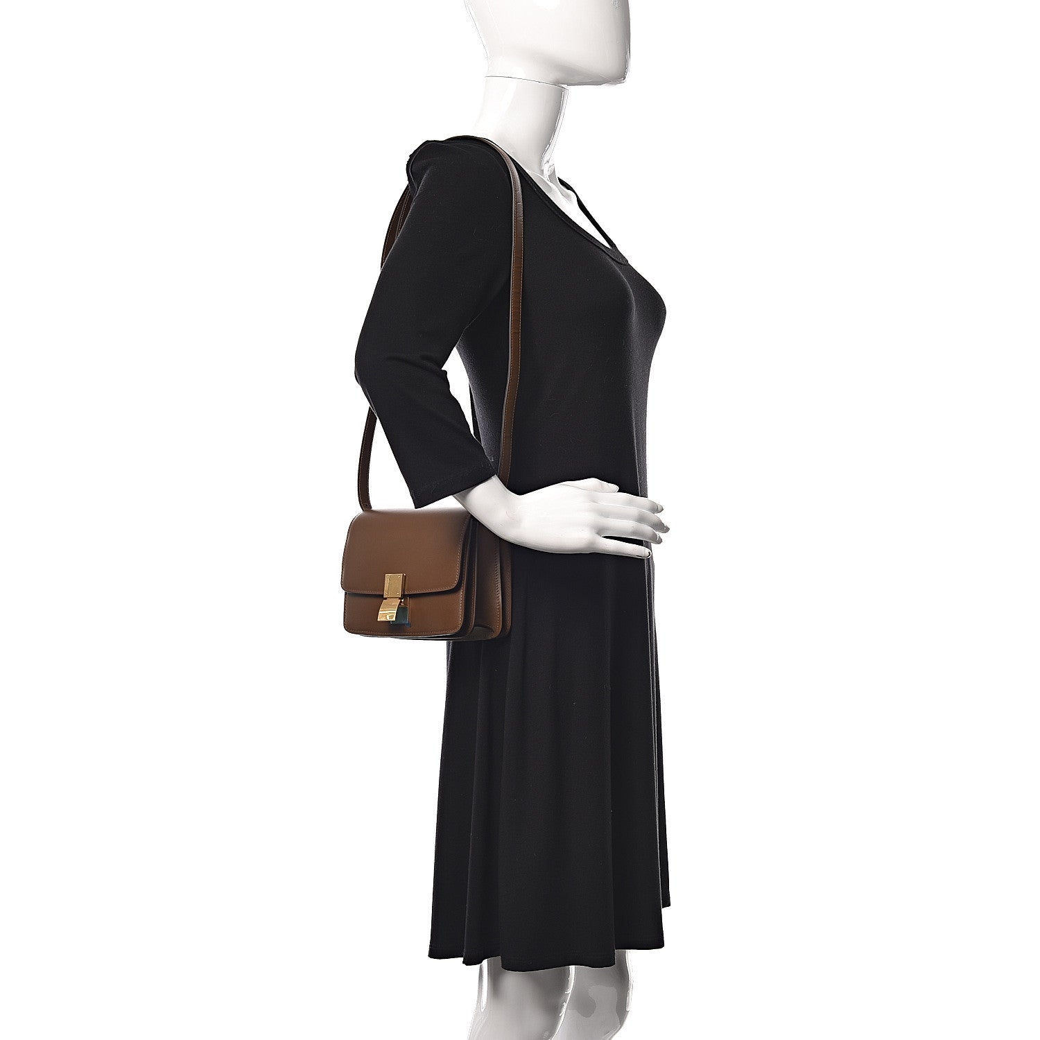 Celine Box Calfskin Small Classic Box Flap Bag Camel 2 of 10