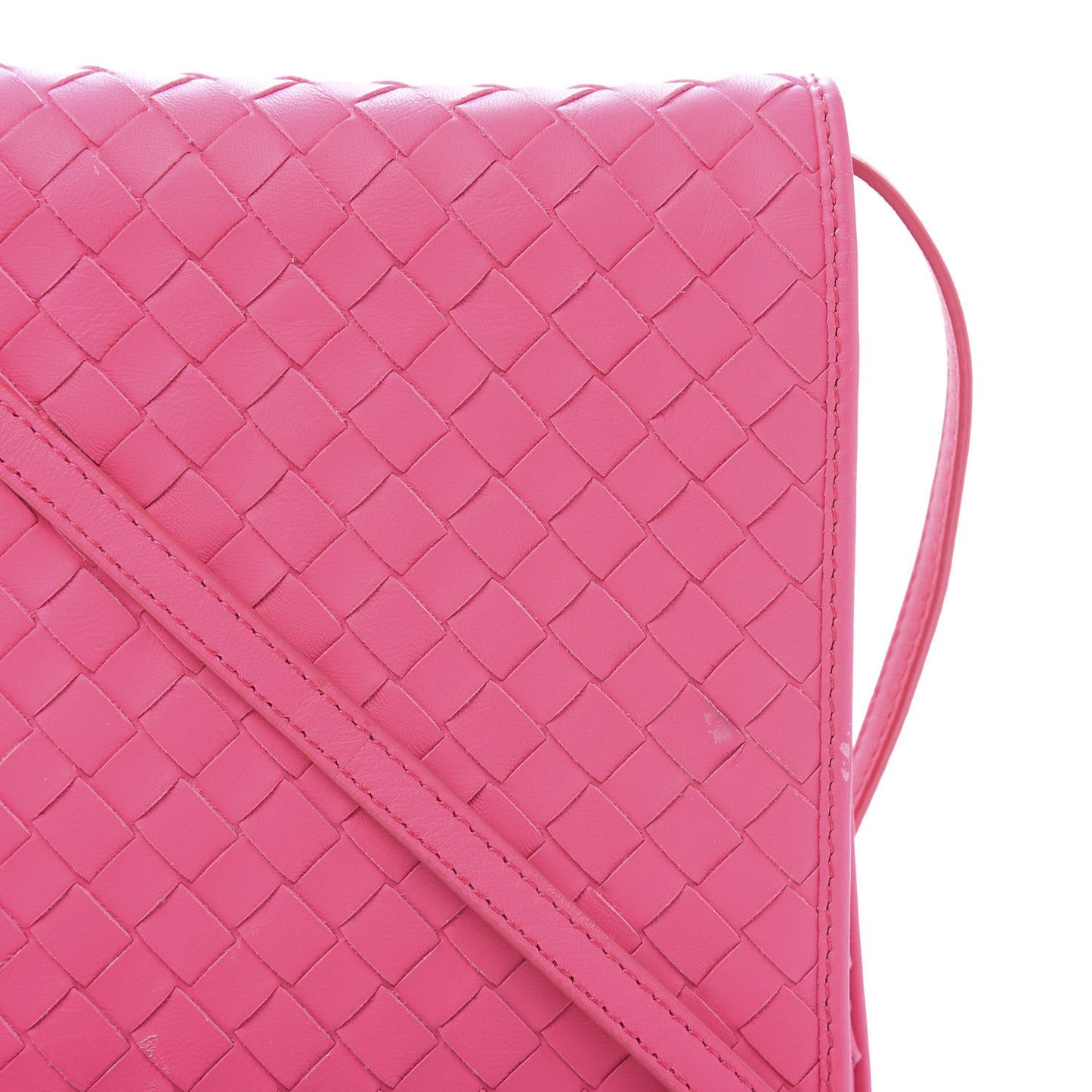 Nappa Intrecciato Flap Crossbody Fuchsia