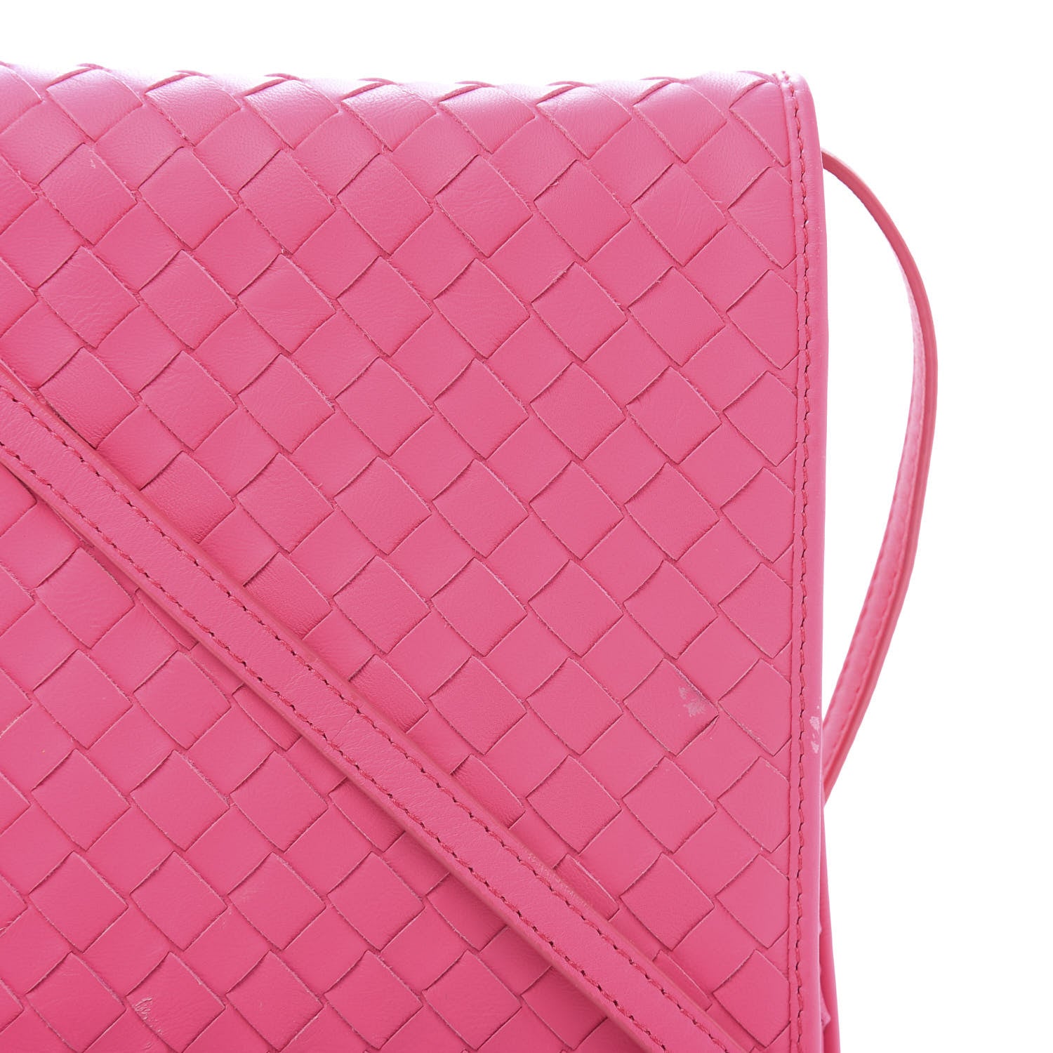 Bottega Veneta Nappa Intrecciato Flap Crossbody Fuchsia 11 of 11