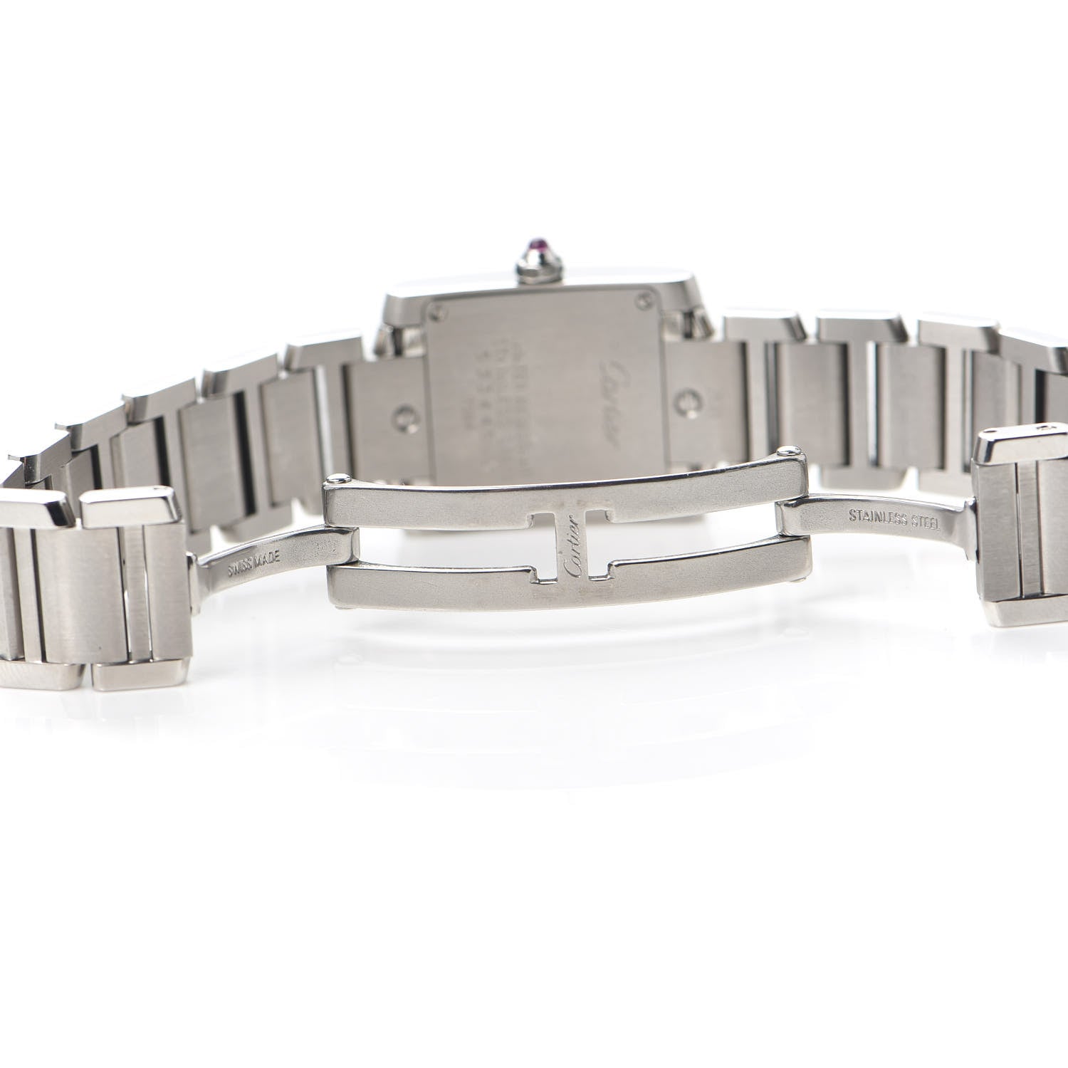 Cartier Stainless Steel 20mm Tank Francaise Quartz Watch Pink 5 of 5