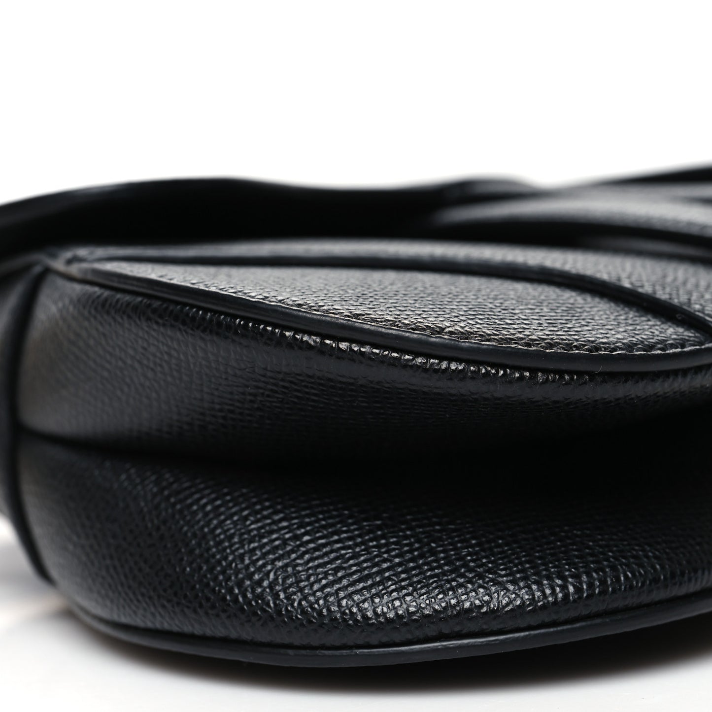 Grained Calfskin Mini Saddle Bag Black