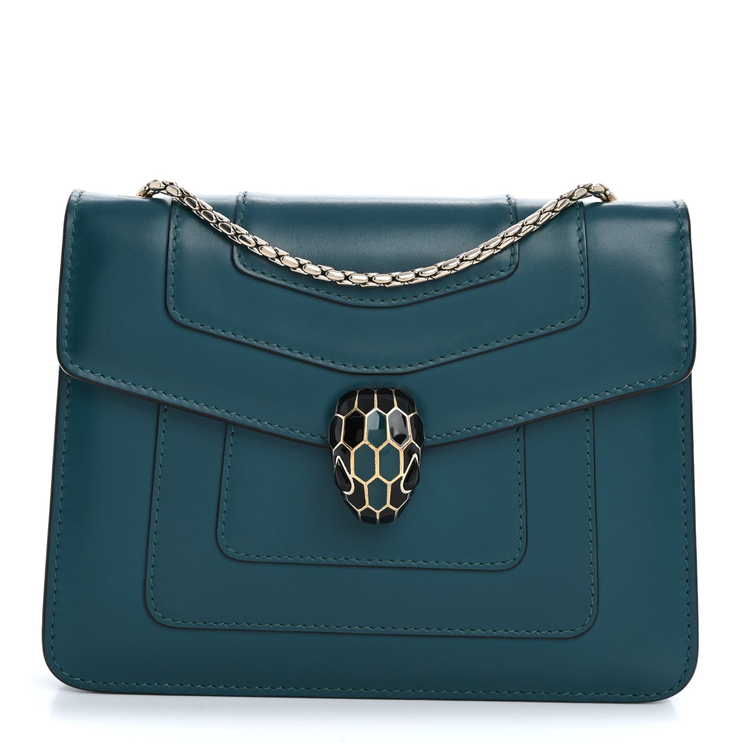 Calfskin Small Serpenti Forever Snake Strap Crossbody Bag Emerald Green