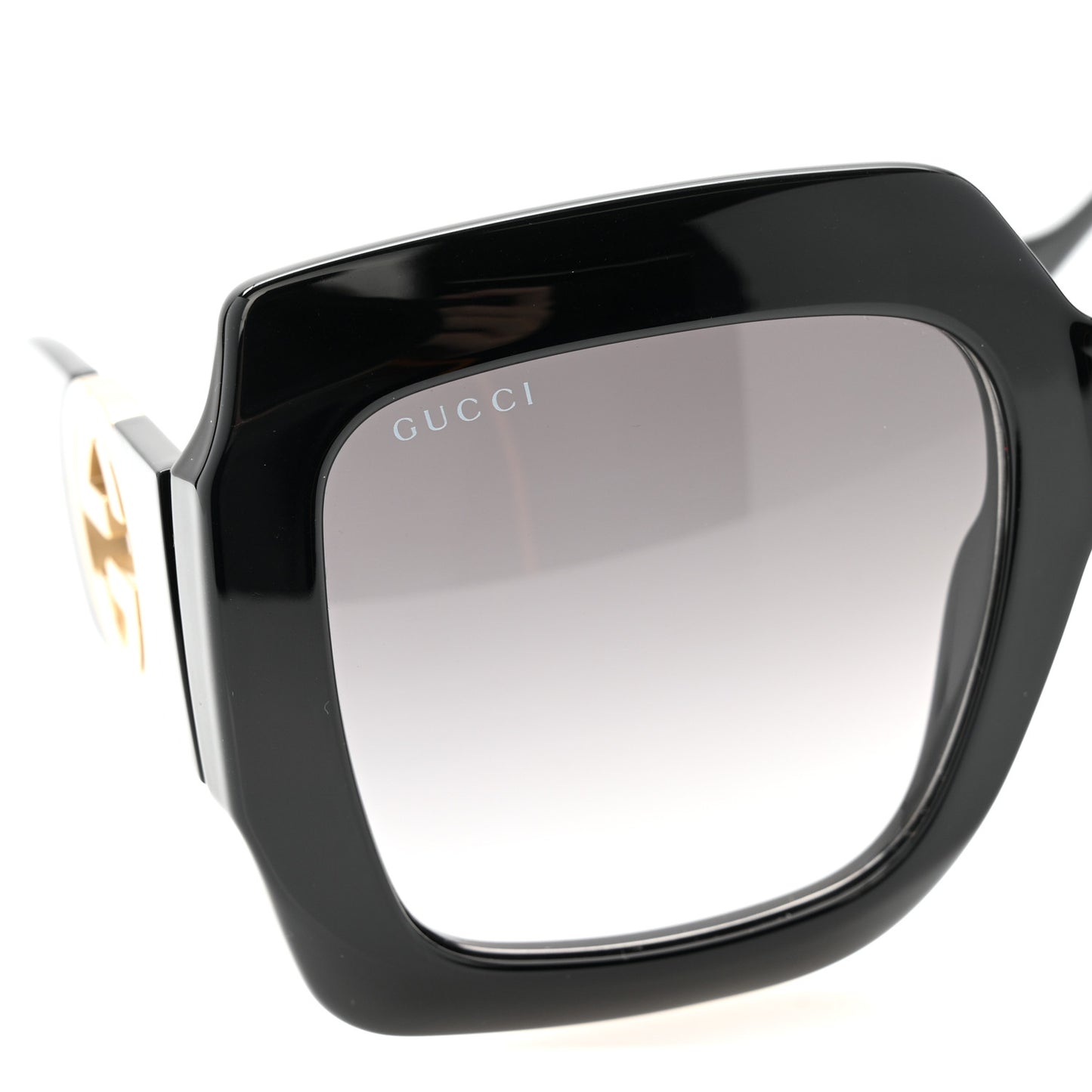 Acetate Square Frame Chain Sunglasses GG1022S Black