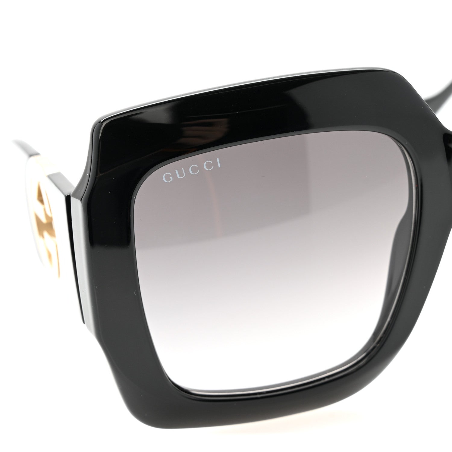 Gucci Acetate Square Frame Chain Sunglasses GG1022S Black 7 of 7