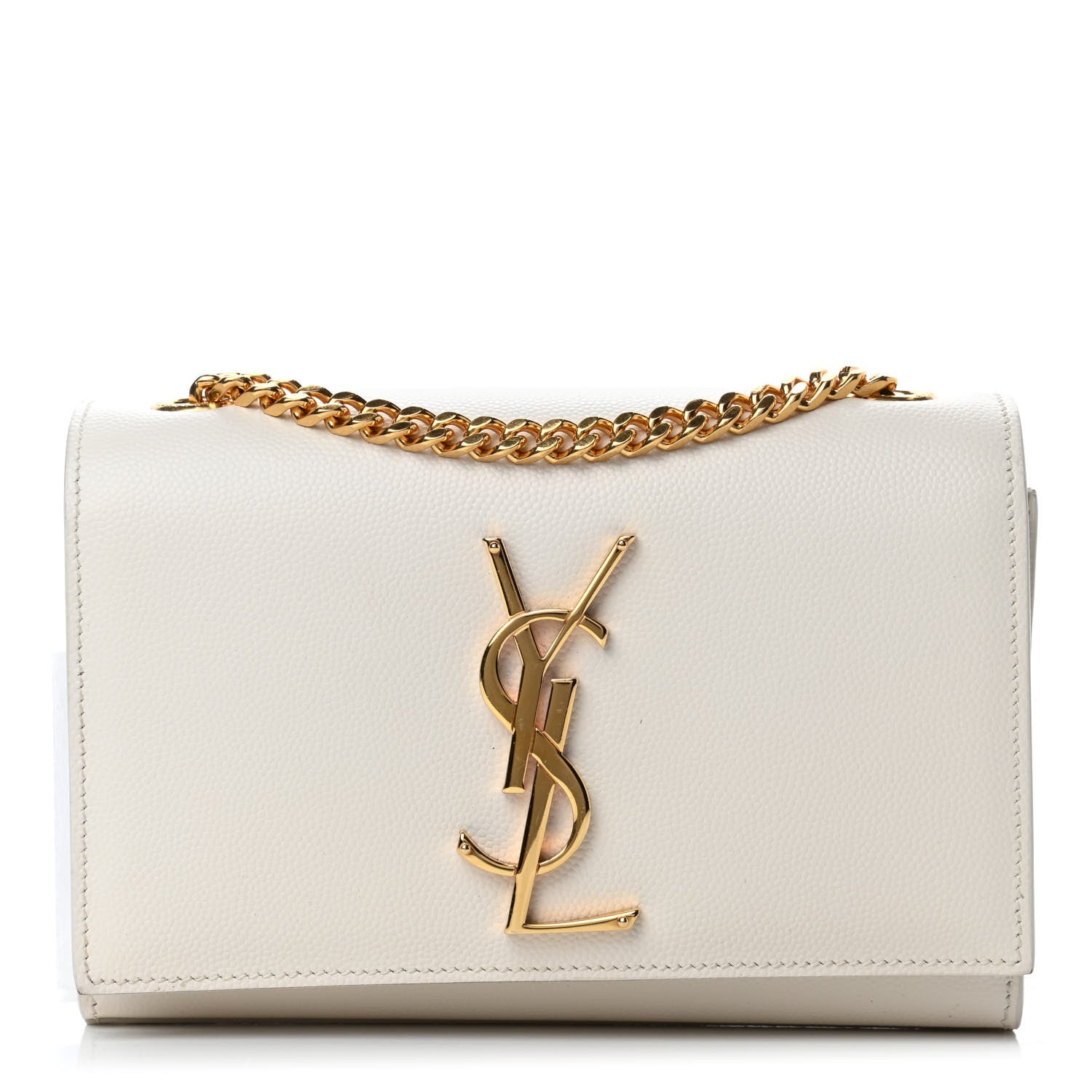 Saint Laurent Grain De Poudre Small Monogram Kate Satchel Blanc Vintage 1 of 4