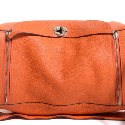 Hermes Taurillon Clemence Lindy 34 Orange 13 of 17