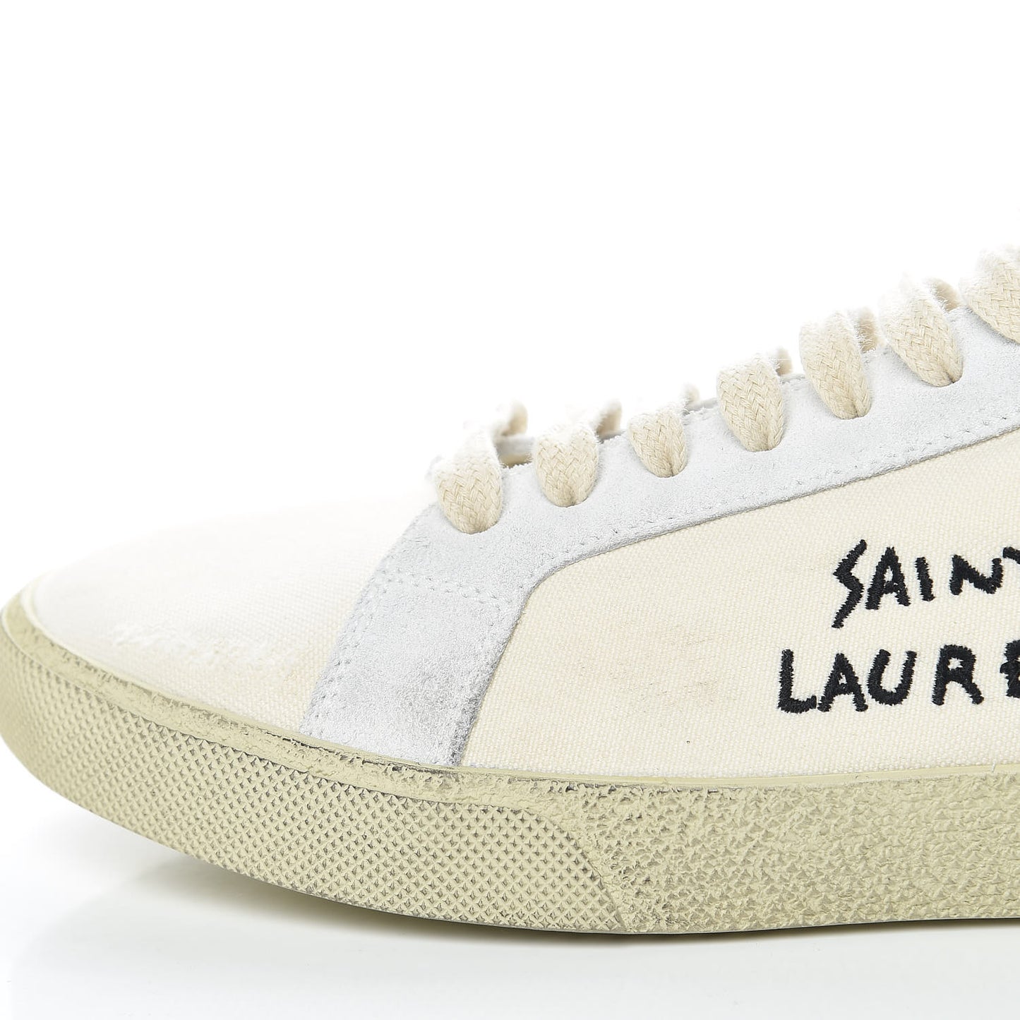 Distressed Canvas Mens Classic Court High Top Sneakers 41 Milk Panna