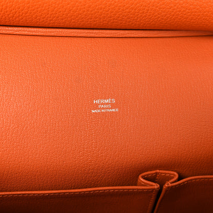 Hermes Taurillon Clemence Jypsiere 28 Orange 6 of 12