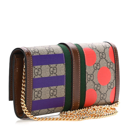 Gucci GG Supreme Monogram Geometric Web Jackie 1961 Chain Wallet Beige Multicolor Brown Sugar 3 of 10