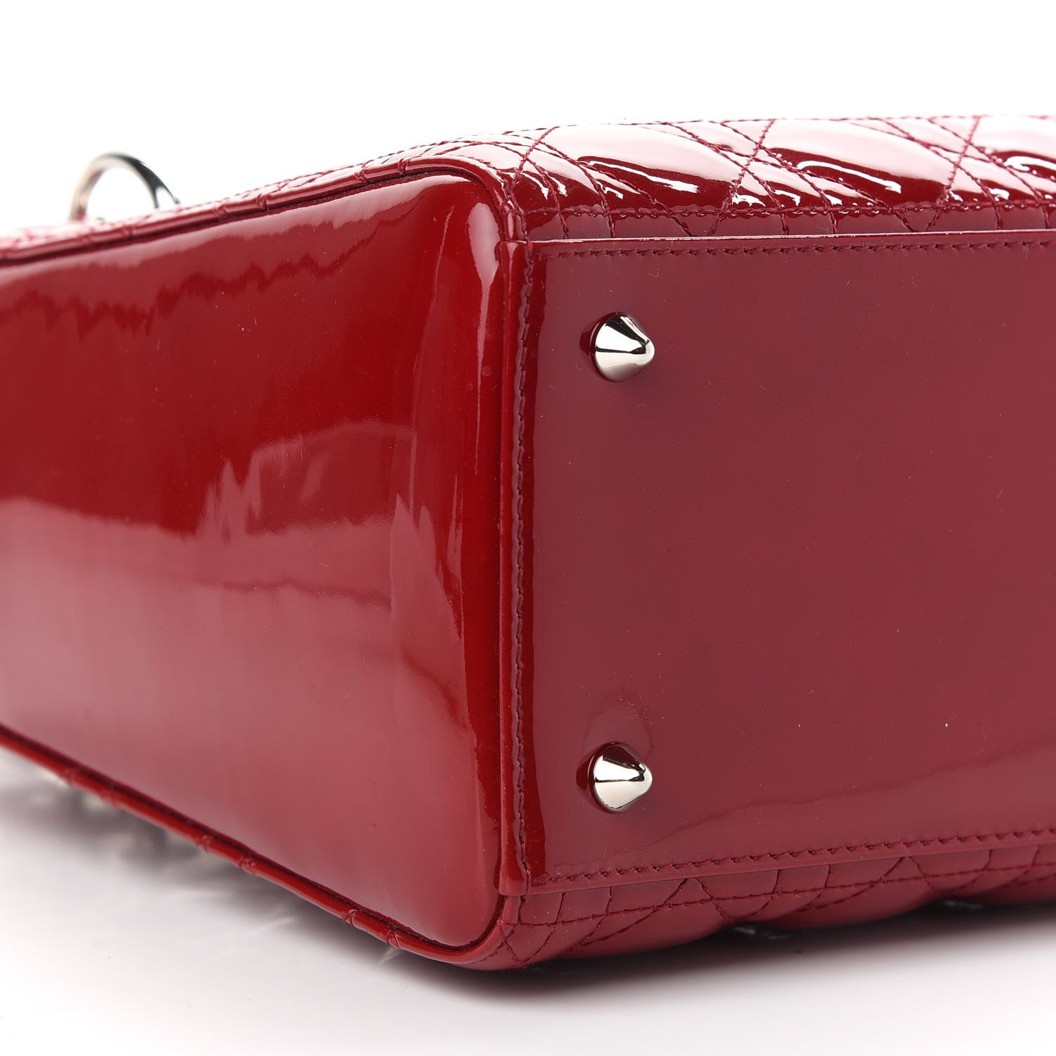 Christian Dior Patent Cannage Medium Lady Dior Red 5 of 9