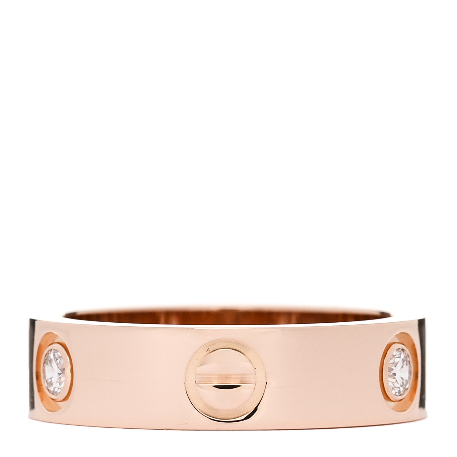 Cartier 18K Pink Gold 3 Diamond LOVE Ring 55 7.25 3 of 5