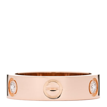 Cartier 18K Pink Gold 3 Diamond LOVE Ring 55 7.25 3 of 5