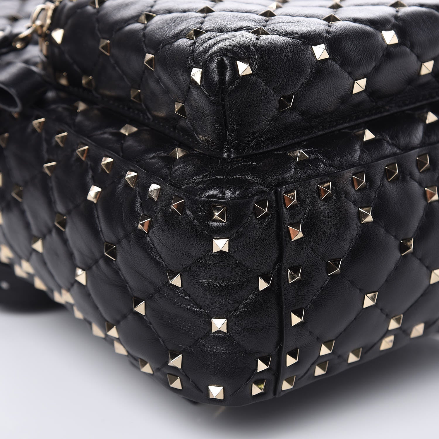 Valentino Garavani Nappa Quilted Small Rockstud Spike Backpack Black 7 of 12