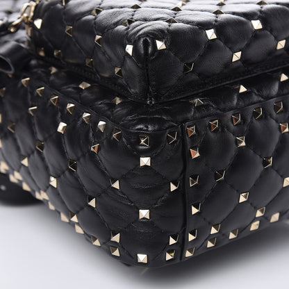 Valentino Garavani Nappa Quilted Small Rockstud Spike Backpack Black 7 of 12