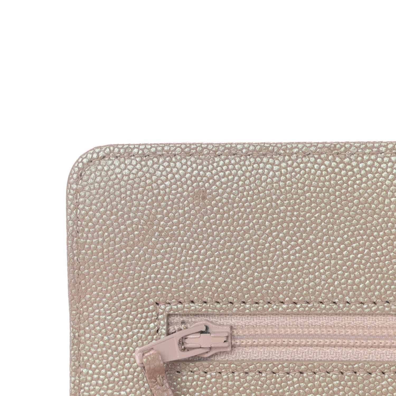Chanel Iridescent Caviar Quilted Wallet On Chain WOC Beige 14 of 23