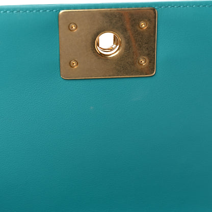 Chanel Calfskin Quilted Medium Boy Flap Turquoise 11 of 12