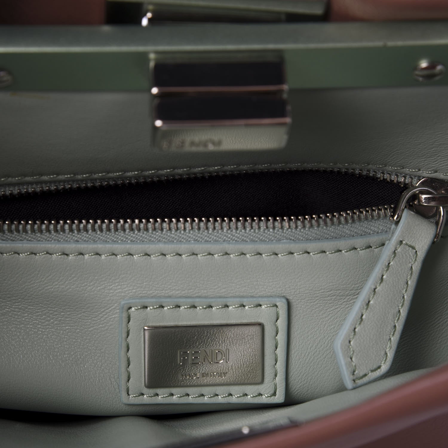 Fendi Nappa Colorblock Mini Peekaboo Iconic Satchel English Rose Plaster Oxigen 11 of 13