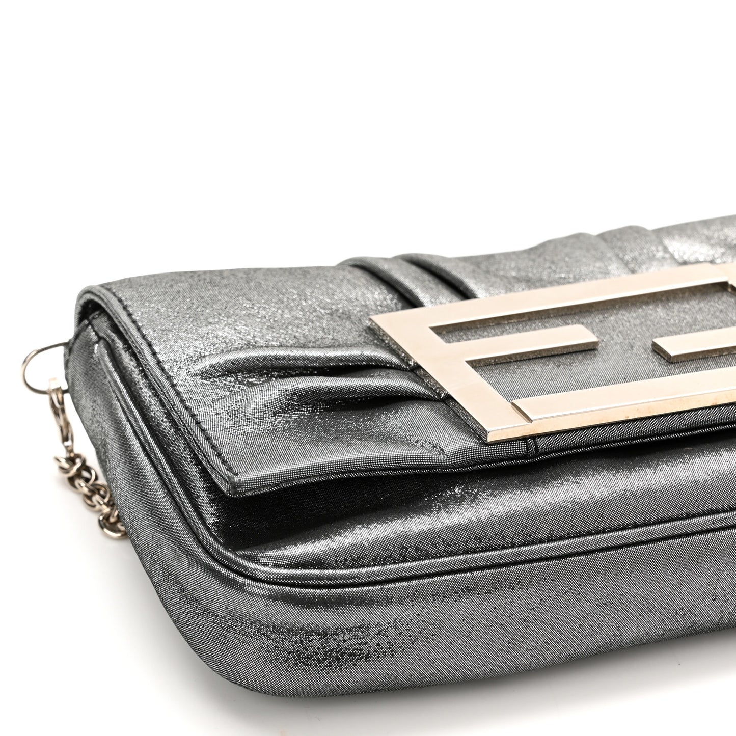 Metallic Calfskin Mia Pochette Silver