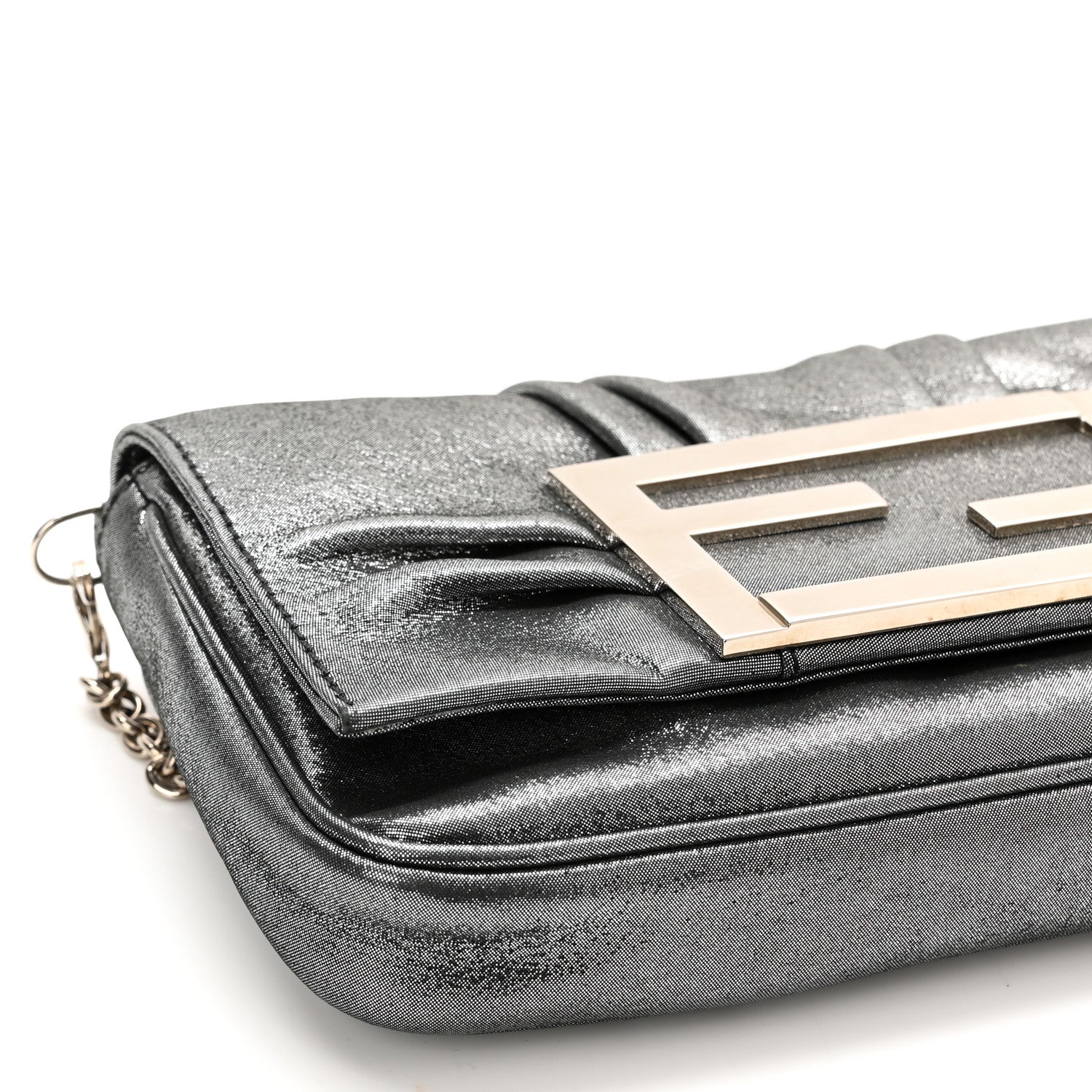 Fendi Metallic Calfskin Mia Pochette Silver 11 of 12