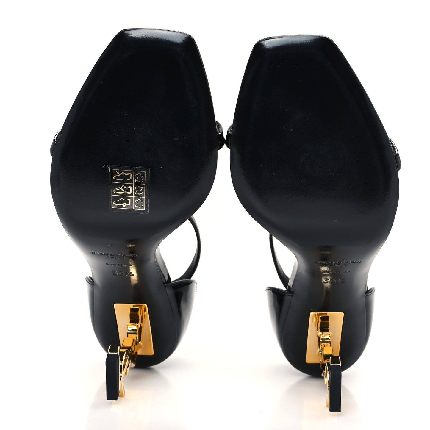 Patent Calfskin Opyum 85 Sandals 38.5 Black