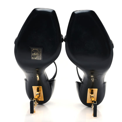 Saint Laurent Patent Calfskin Opyum 85 Sandals 38.5 Black 6 of 10