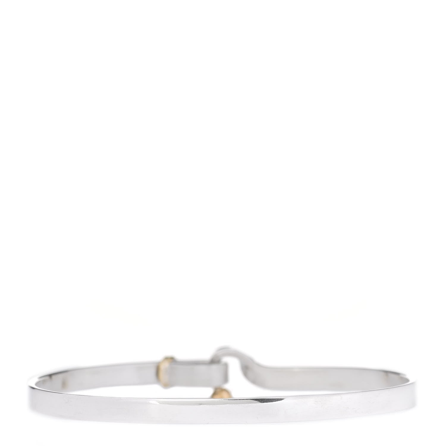 Tiffany Sterling Silver 18K Yellow Gold Hook Eye Bangle Bracelet 3 of 4