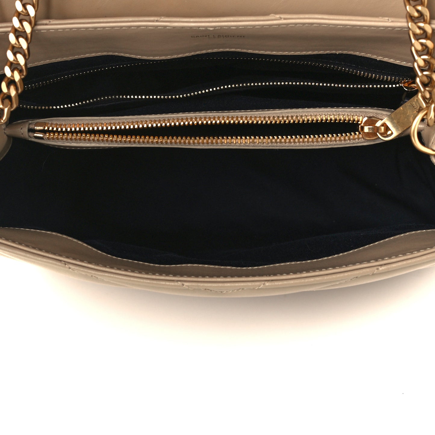 Calfskin Y Quilted Monogram Medium Loulou Chain Satchel Light Natural