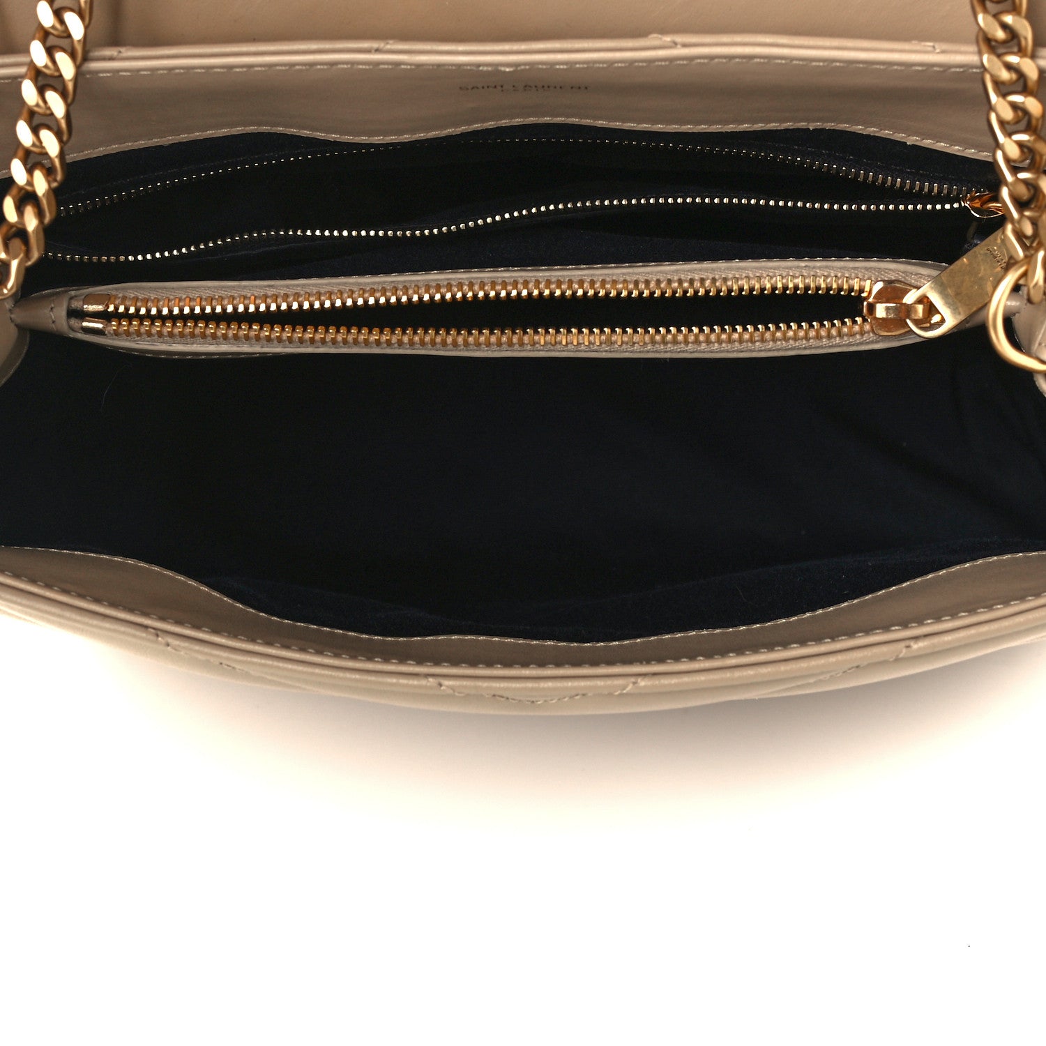 Saint Laurent Calfskin Y Quilted Monogram Medium Loulou Chain Satchel Light Natural 4 of 10