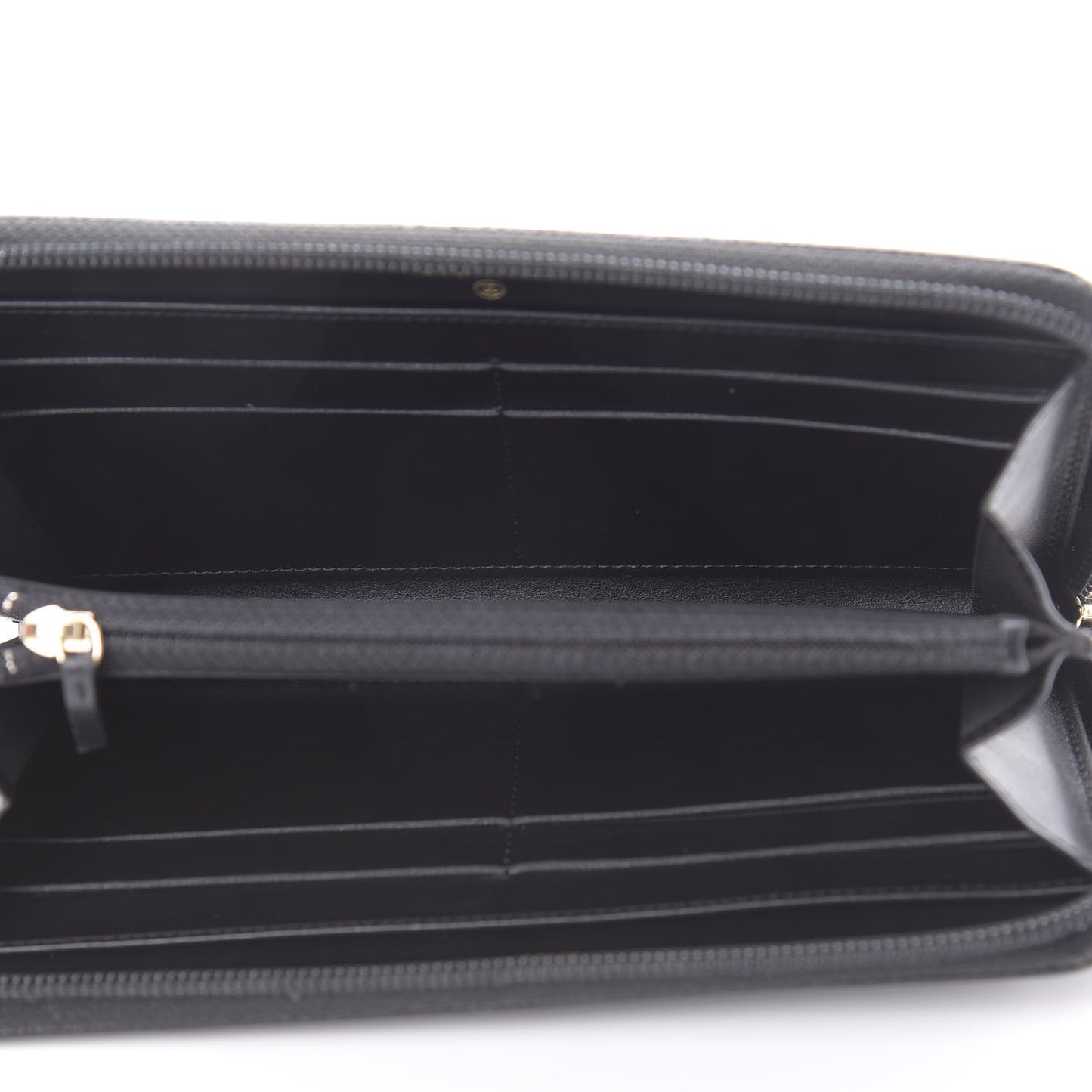 Caviar Large Timeless CC Zip Around Wallet Black