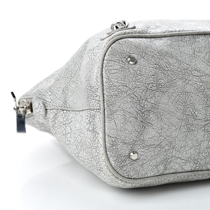 Balenciaga Agneau Classic Silver Hardware Papier Large Bowling Bag Grey 9 of 20