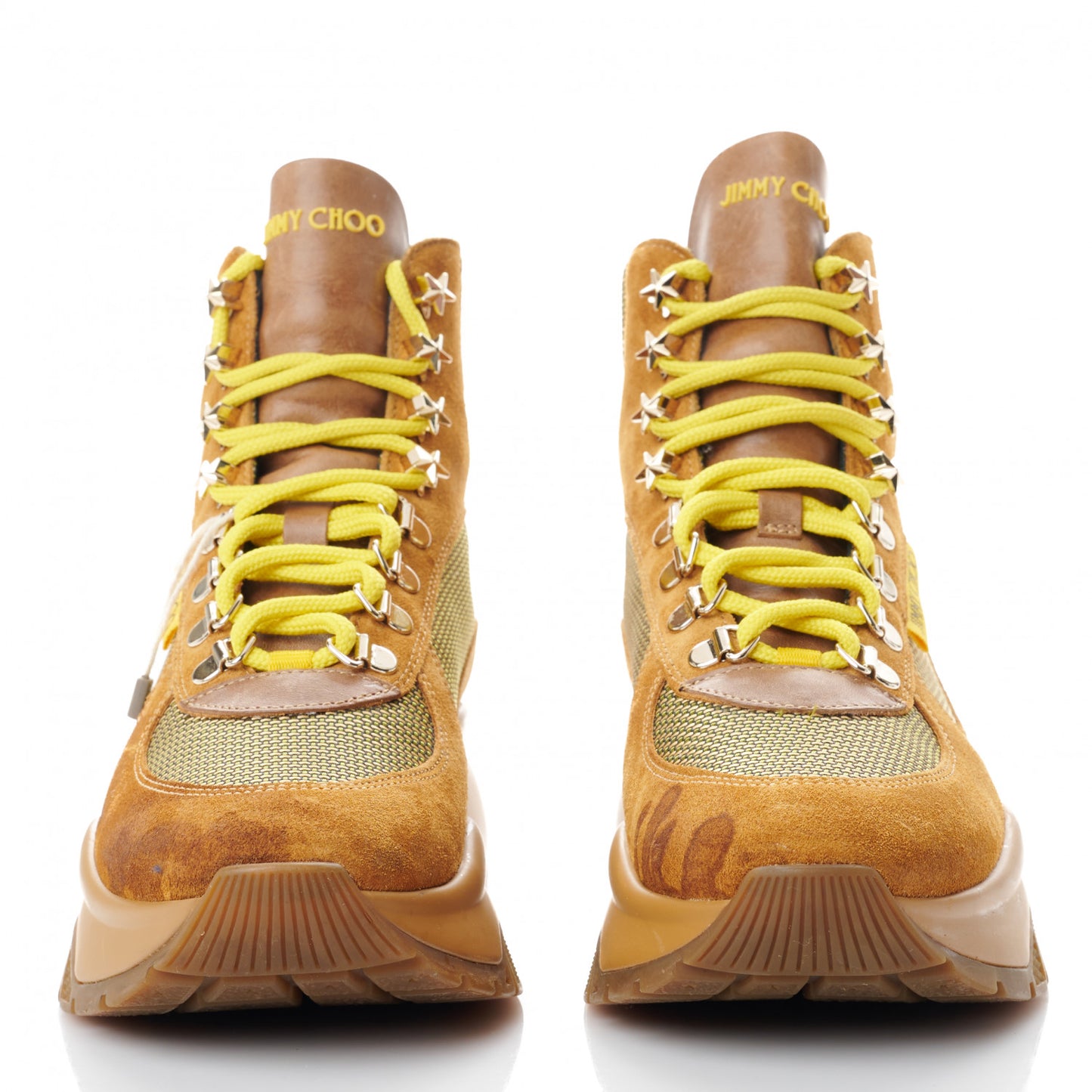 Calfskin Technical Mesh Suede Crosta Boot 37 Yellow