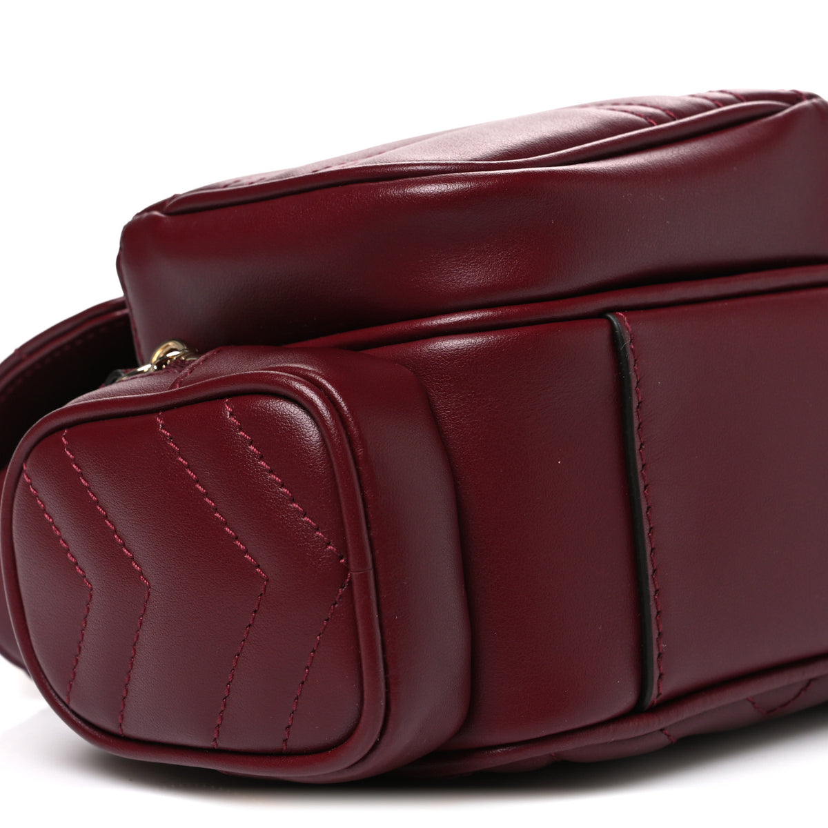Gucci Calfskin Matelasse Small GG Marmont Multi Pocket Shoulder Bag Rosso Ancora 8 of 9