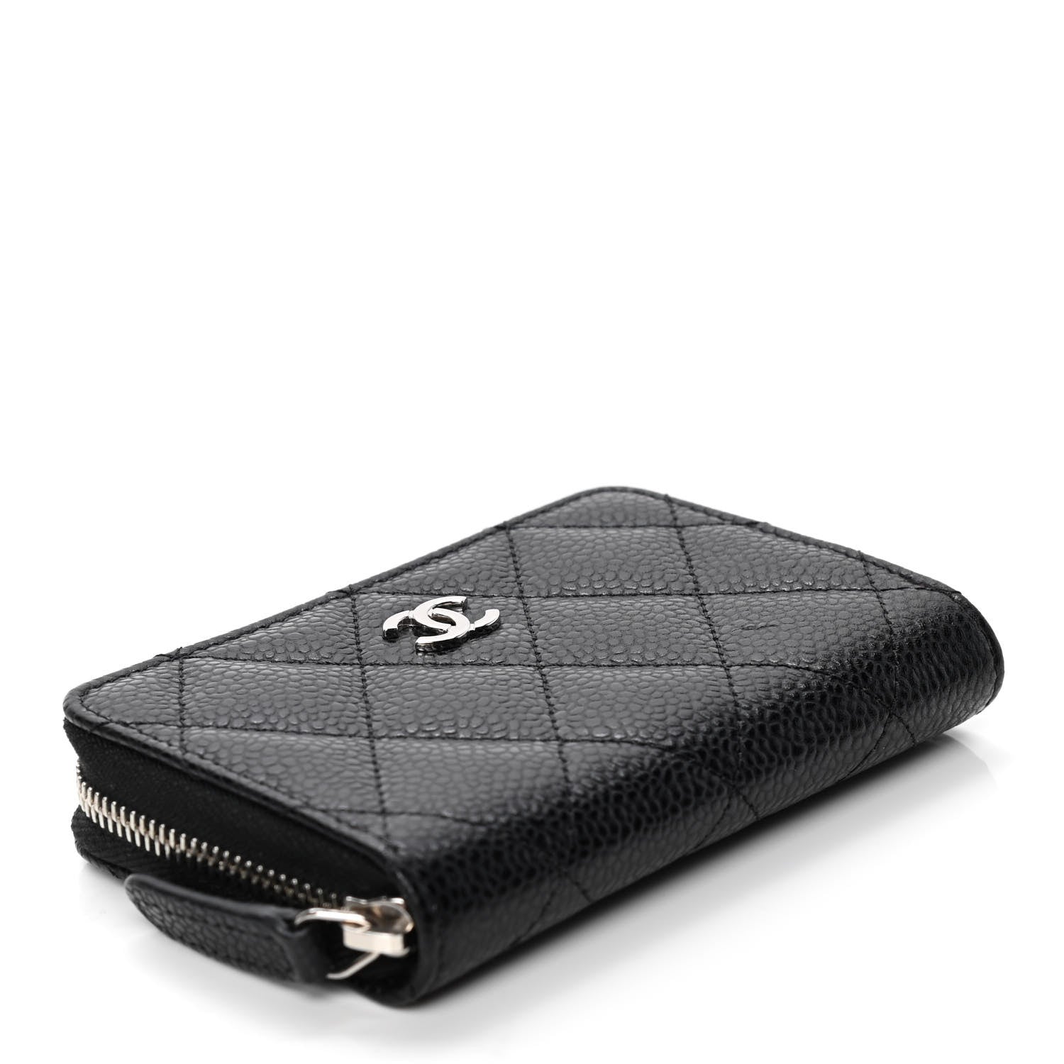 Chanel Caviar Quilted Zip Coin Purse Black 3 of 4
