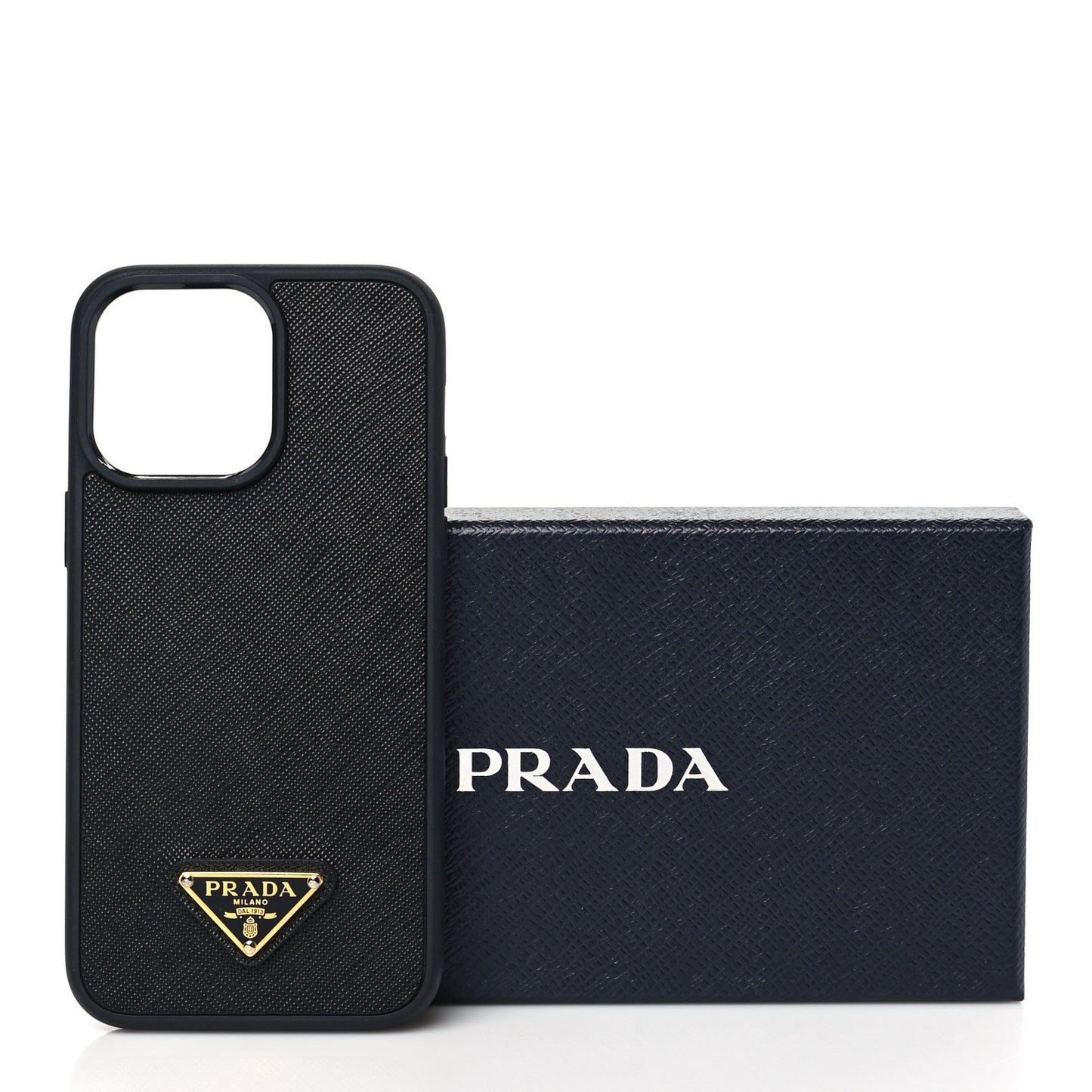 Saffiano iPhone 15 Pro Max Case Black