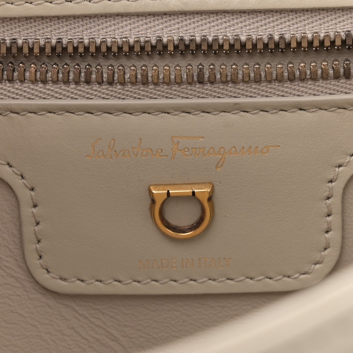 Calfskin Quilted Gancini Flap Bag Peony